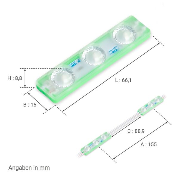 Dimmbares 12 Volt LED Modul grün