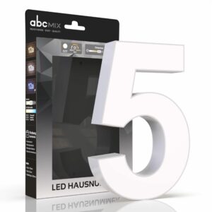 Hausnummer 5 mit LED Beleuchtung