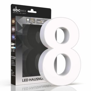 Hausnummer 8 mit LED Beleuchtung