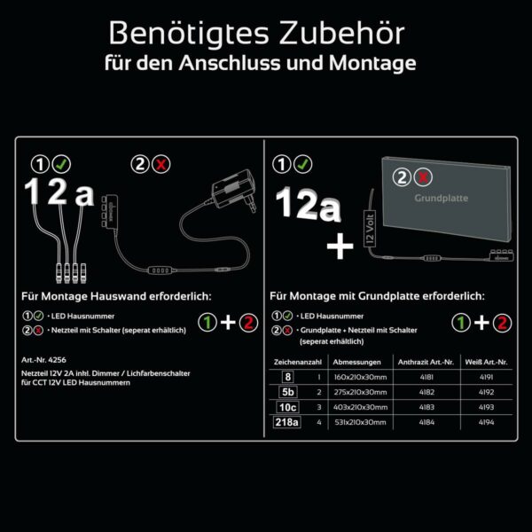 Hausnummer - Bindestrich mit LED Beleuchtung