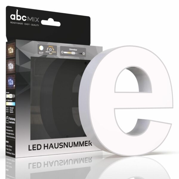 Hausnummer e mit LED Beleuchtung