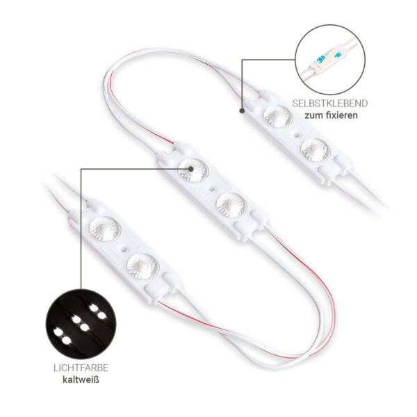 LED Modul 1 Watt 12 Volt 6500 Kelvin kaltweiss 175° Schutzart IP67