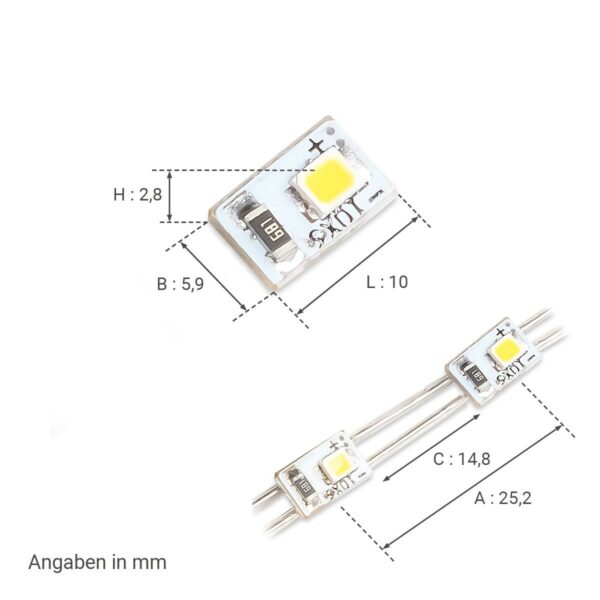 LED Modulkette neutralweiß zum Vergiessen 4500 Kelvin 12 Volt