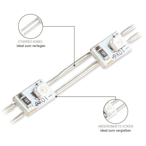 LED Modulkette rot zum Vergiessen DC 12 Volt 38LED/m 5 Meter