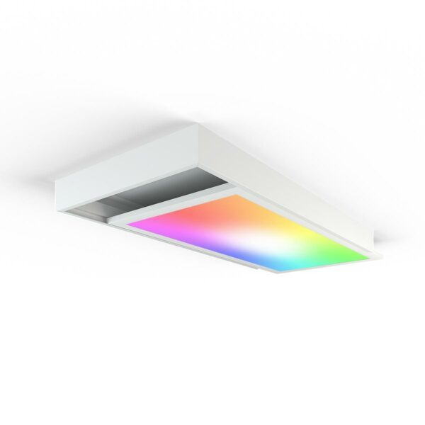 24 Volt RGB+CCT LED Panel Set 60×30 cm weiß mit Aufbaurahmen in weiß