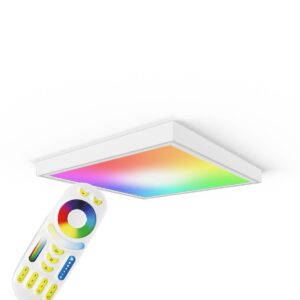 24 Volt RGB+CCT LED Panel Set 62×62 cm mit Aufbaurahmen in weiß