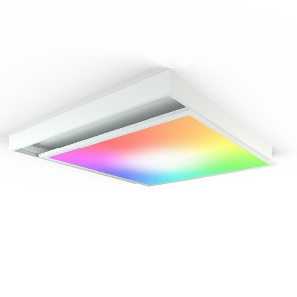 24 Volt RGB+CCT LED Panel Set 62×62 cm mit Aufbaurahmen in weiß