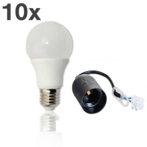 10x LED Leuchtmittel 7 Watt Birne 610 lm + Baufassung E27 neutralweiß