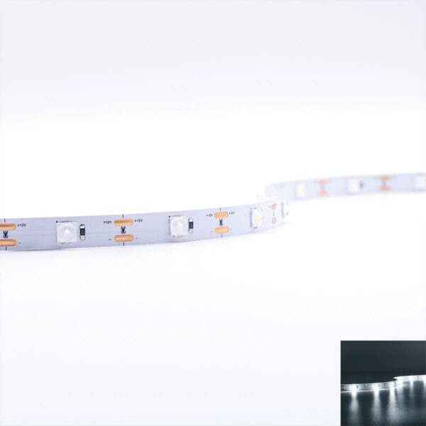 12 Volt LED Streifen kaltweiss mit Linse 5 Meter 18W/m 28LED/m 10mm IP20 6000K