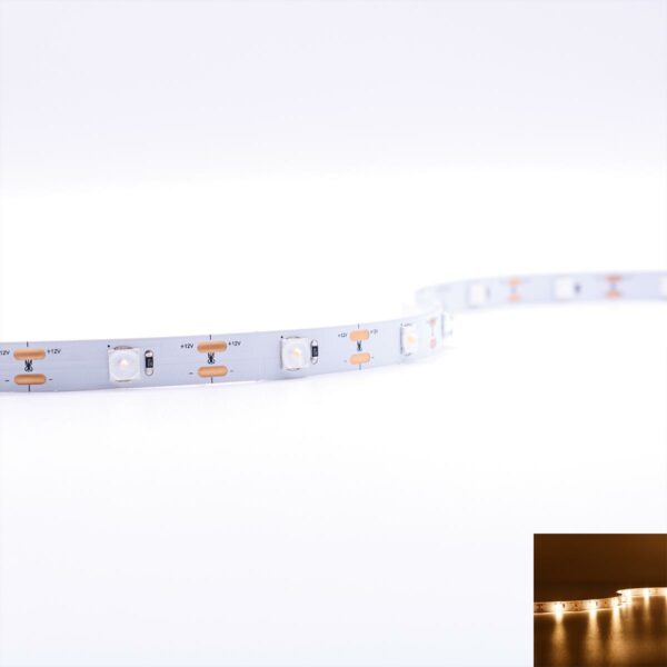 12 Volt LED Streifen warmweiss mit Linse 5 Meter 18W/m 28LED/m 10mm IP20 3000 Kelvin