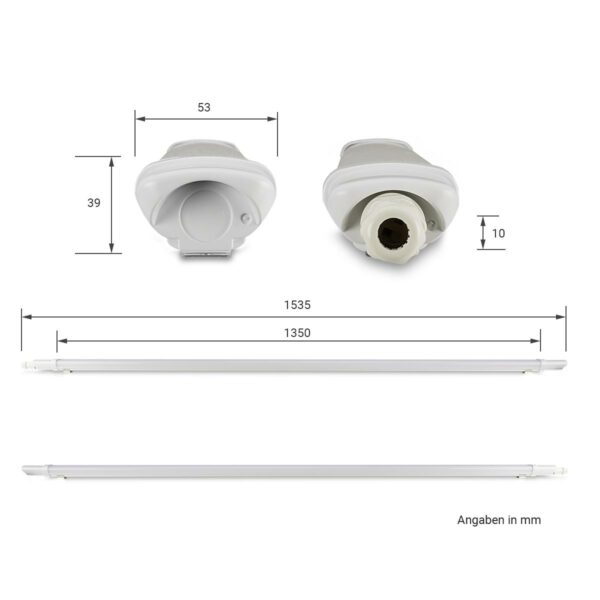 150 cm LED Feuchtraumleuchte IP65 4000 Kelvin neutralweiß