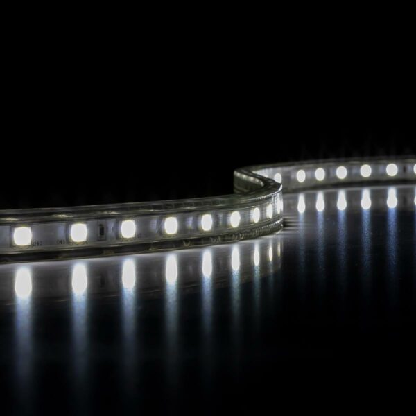 230 Volt LED Streifen kaltweiß 25 Meter 8W/m 60LED/m 14mm IP44 6000 Kelvin