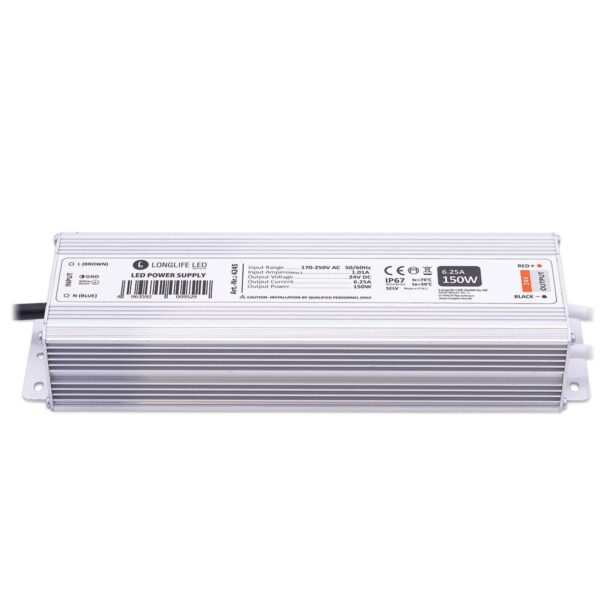 24 Volt LED Netzteil 150 Watt 6,25A IP67