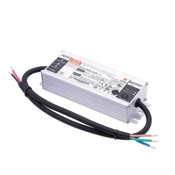 24 Volt Mean Well HLG-60H-24A LED Netzteil 60 Watt 2.5A IP65 Schaltnetzteil CV