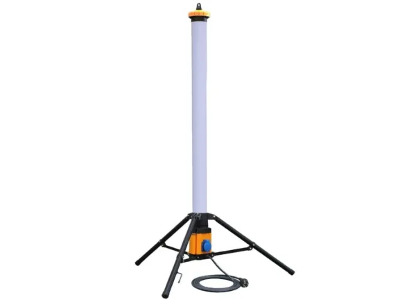 Baustellenlampe mit Steckdosen und Stativ 128cm