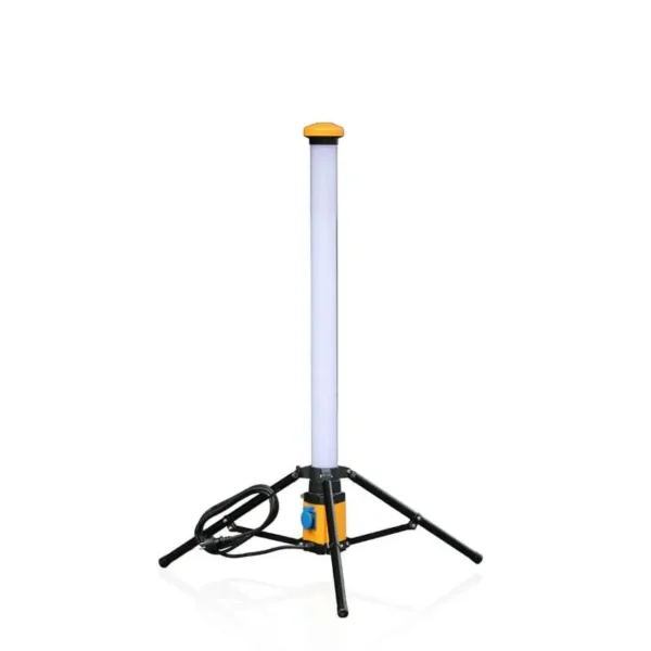 Baustellenlampe mit Steckdosen und Stativ 128cm