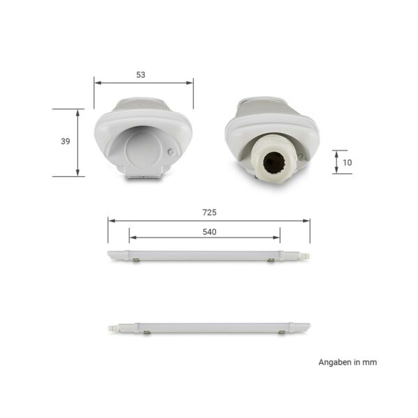 60 cm LED Feuchtraumleuchte IP65 4000 Kelvin neutralweiß