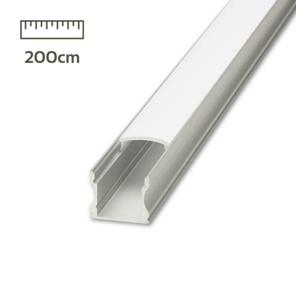 Alu LED Aufbau U-Profil eloxiert 17,3 x 14,5mm opal 200cm