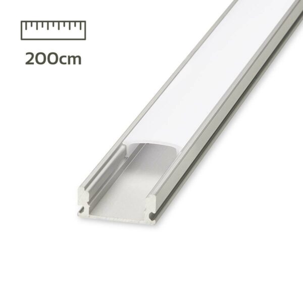 Aluminium U-Profil silber eloxiert 18 x 8 mm opal 200cm