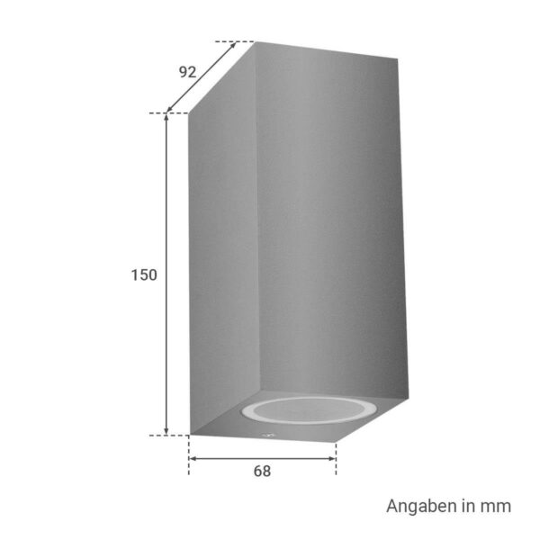 Außenleuchte UP&DOWN Light eckig für GU10 IP54 silber