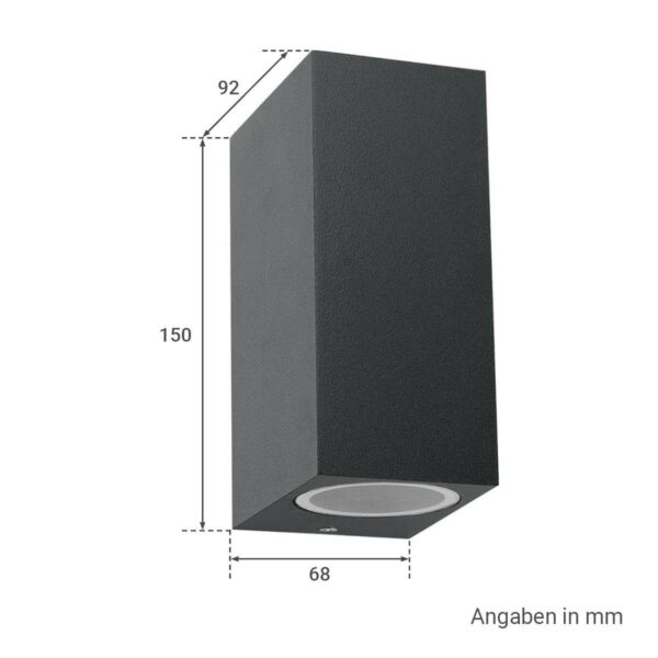 Außenleuchte in anthrazit UP&DOWN Light eckig für GU10 IP54