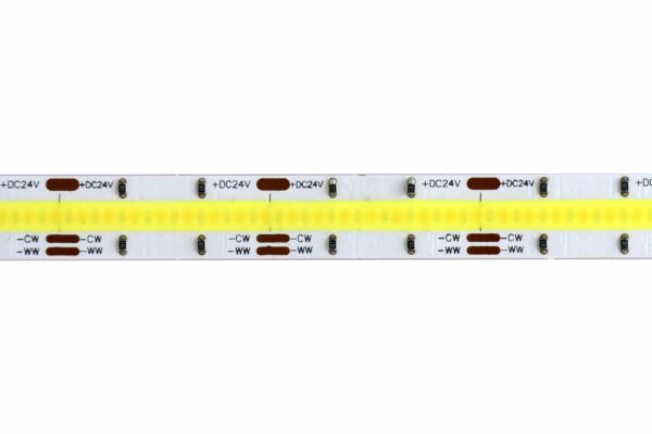 COB CCT LED Streifen 24 Volt 5M 8W/m 640LED/m 10mm IP20 Lichtfarbe einstellbar Amber-Kaltweiß 2300-6500K