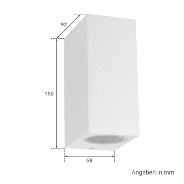 Eckige Außenwandleuchte UP&DOWN Light für GU10 IP54 in weiß