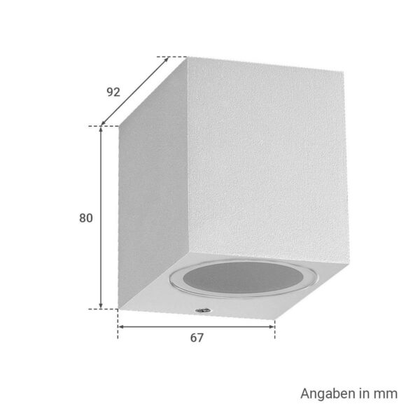 Eckige Außenwandleuchte weiß DOWN für GU10 IP54