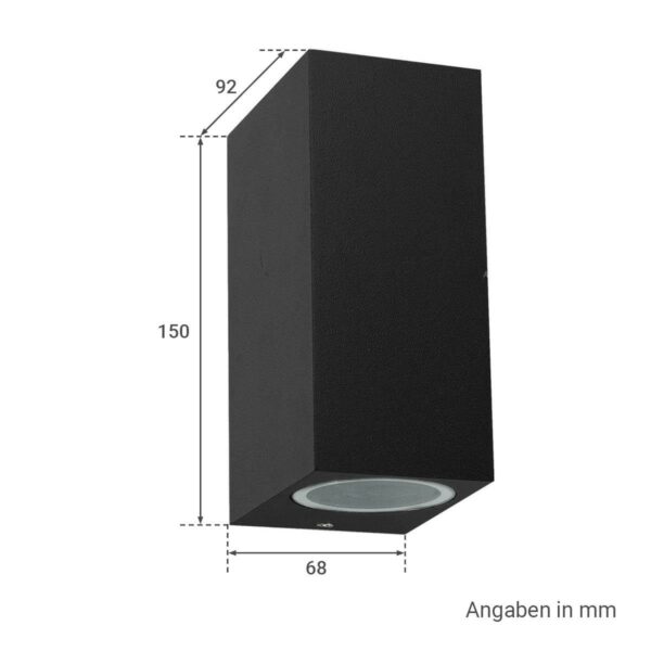 Eckige LED Wandleuchte GU10 Up & Downlight