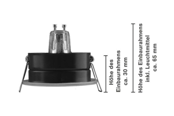 Einbaurahmen GU10 68mm rund Alu gebürstet IP65