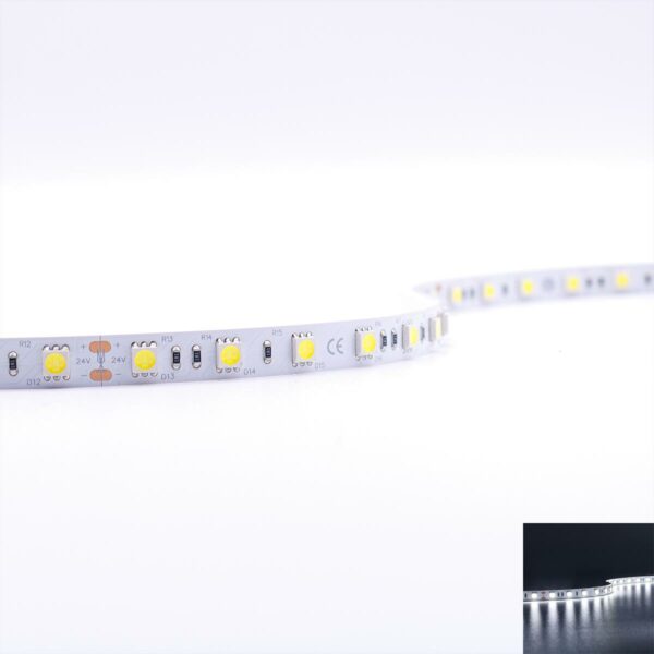 Einfarbiger LED Streifen 5m SMD 5050 6000 Kelvin DC 24 Volt 14,4 Watt/m IP20 60LED/m 5m