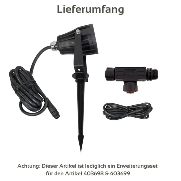 Erweiterungs Set für LED Erdspießleuchte Art Nr 403698 oder Art Nr 403699