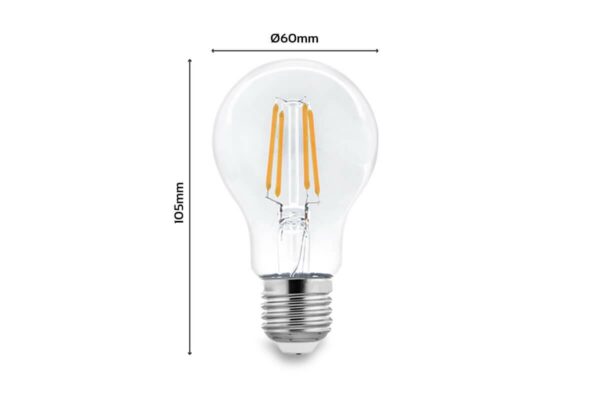 Filament LED Lampe Birnenform E27 8 Watt A60 2700 Kelvin warmweiß