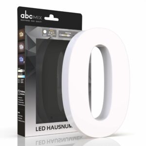 Hausnummer 0 mit LED Beleuchtung