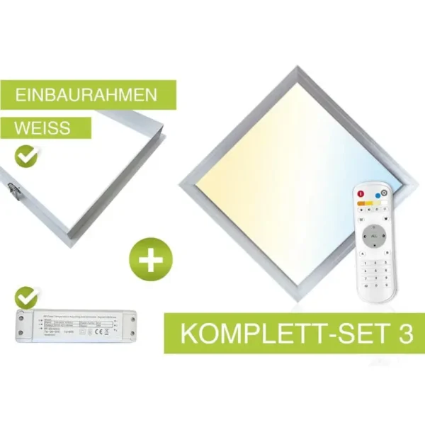 Komplett-Set 3 CCT LED Panel Set 30x30cm 18 Watt