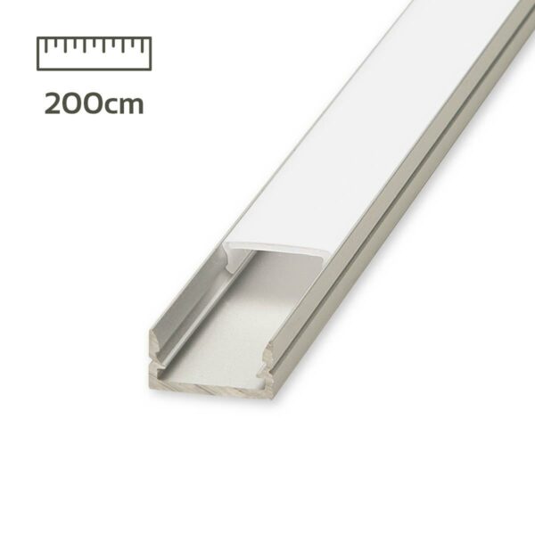 LED Aufbau U-Profil eloxiert 14 x 7mm opal 200cm