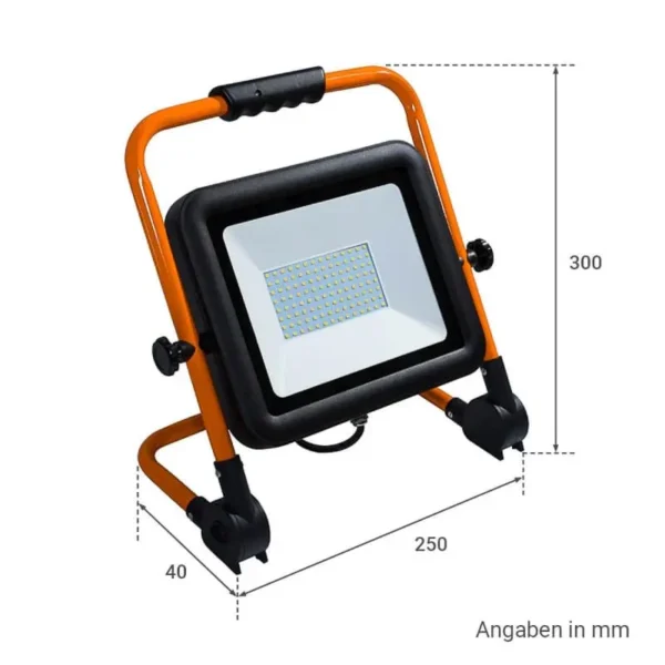 LED Baustrahler mit Stativ 100 Watt 6500 Kelvin kaltweiß tageslichtweiß