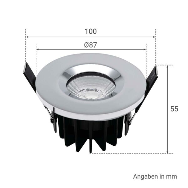 LED Einbaustrahler außen Dachüberstand chrom 230 Volt CCT IP65 68 mm