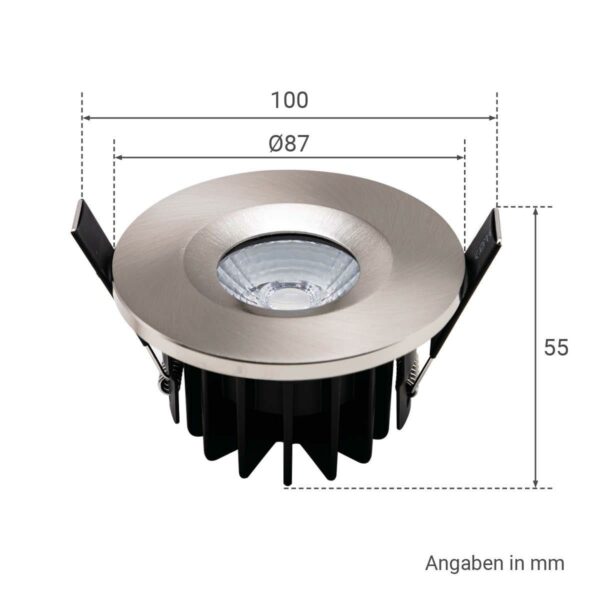 LED Einbaustrahler außen Dachüberstand silber 230 Volt CCT IP65 68 mm