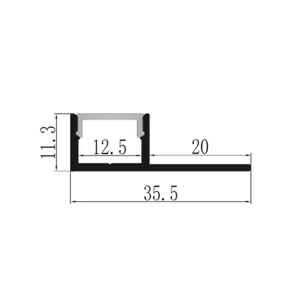 LED Fliesen Abschluss-Profil eloxiert opal 200cm