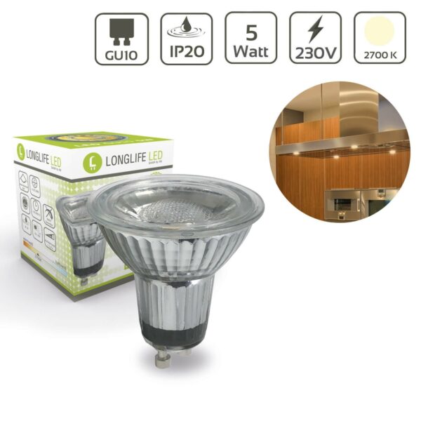 LED GU10 Leuchtmittel 40° warmweiß 2700 Kelvin 5 Watt