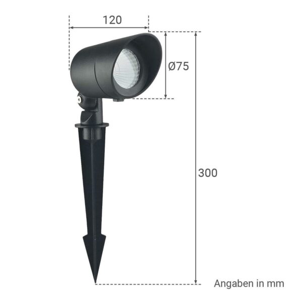 LED Gartenleuchte mit Erdspieß 230 Volt IP64 für GU10