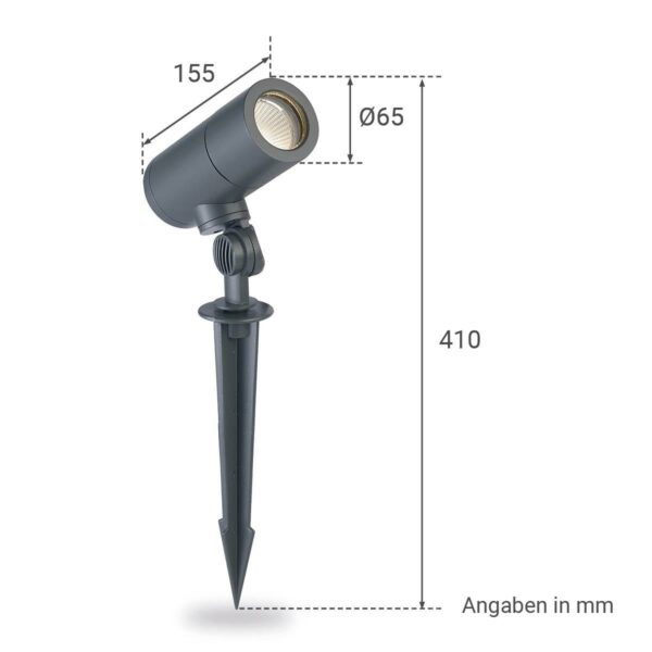 LED Gartenleuchte mit Erdspieß 230 Volt IP64 für GU10 schwarz