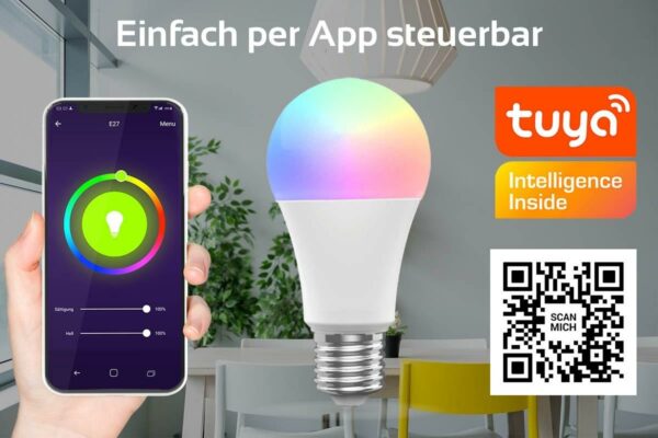 LED Lampe Birnenform E27 10 Watt RGB+CCT Alexa