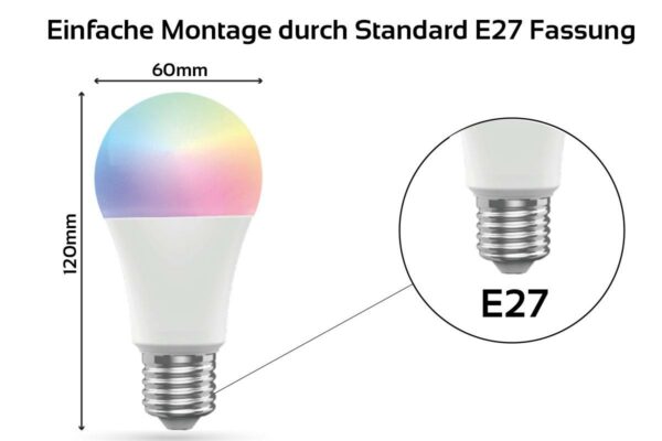 LED Lampe Birnenform E27 10 Watt RGB+CCT Alexa