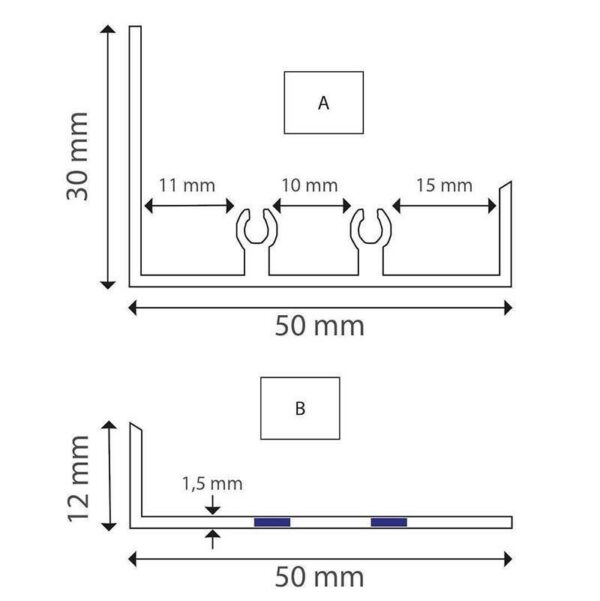 LED Panel Aufbaurahmen 30 x 30 cm in weiß