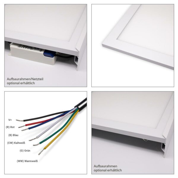 LED Panel Pro 59,50 × 59,50 cm RGB + CCT 48 Watt weiß