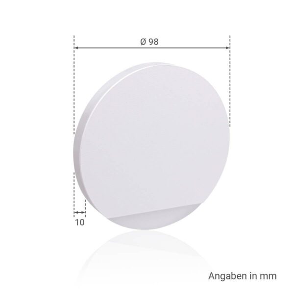 LED Stufenlicht 230V Treppenbeleuchtung rund weiß Lichtfarbe neutralweiß 4000 Kelvin 1,5 Watt