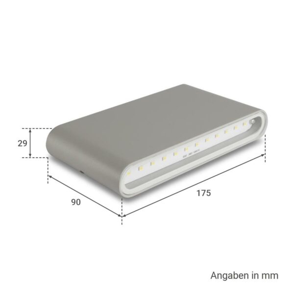 LED Wandleuchte in silber 12 Watt UP and DOWN 3000 Kelvin Schutzart IP54