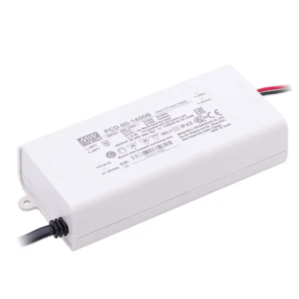 Mean Well PCD-60-1400B LED Treiber 60 Watt 25-43V 1400mA Triac dimmbar